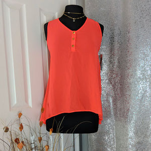 🆕 MATERIAL GIRL Orange sleeves Top Sz S
